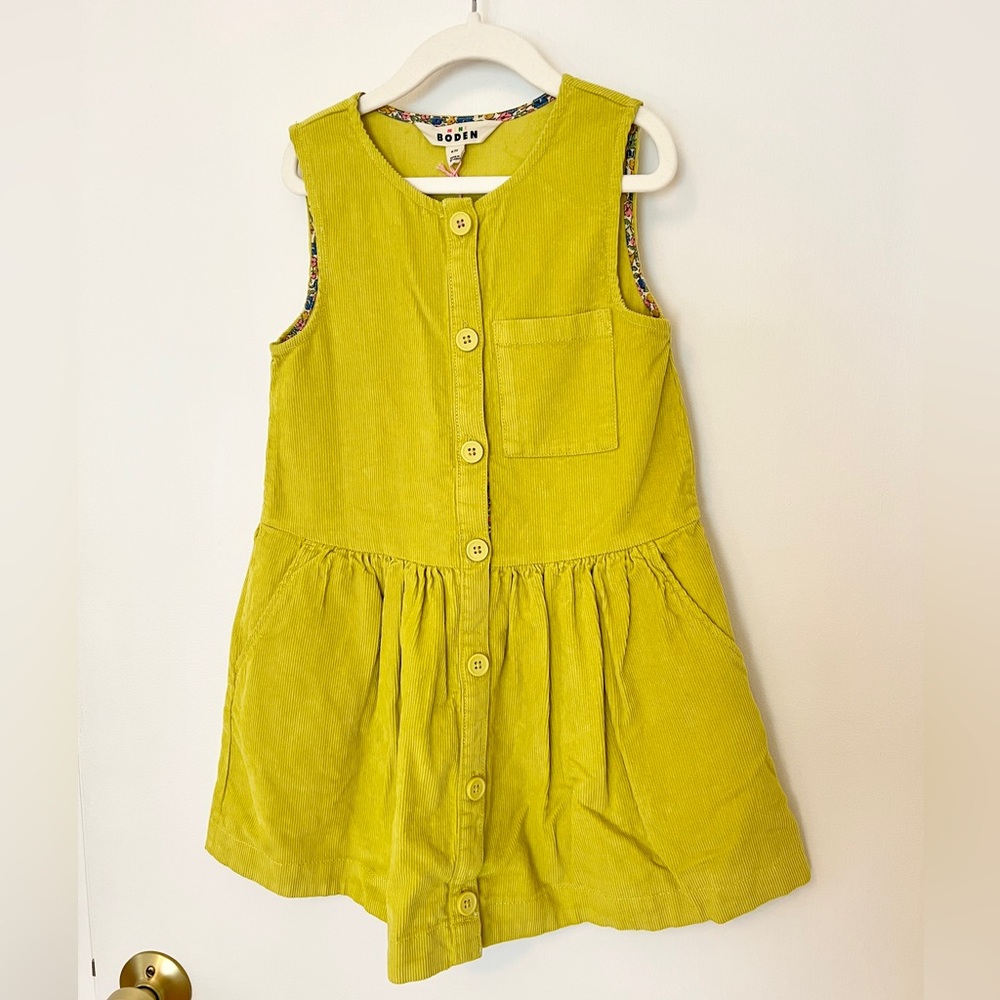 Mini Boden button pinafore dress